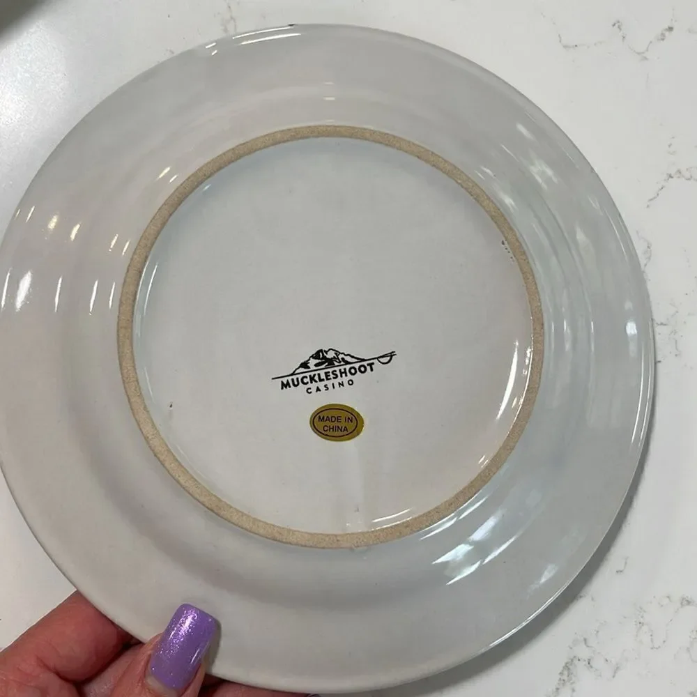 Pacific Northwest Woodland decorative plate set.  Muckleshoot Casino. Set of 4.